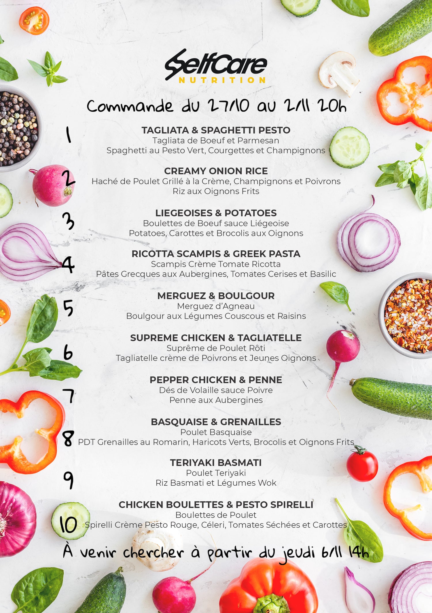 Plats traiteur Self Care Nutrition