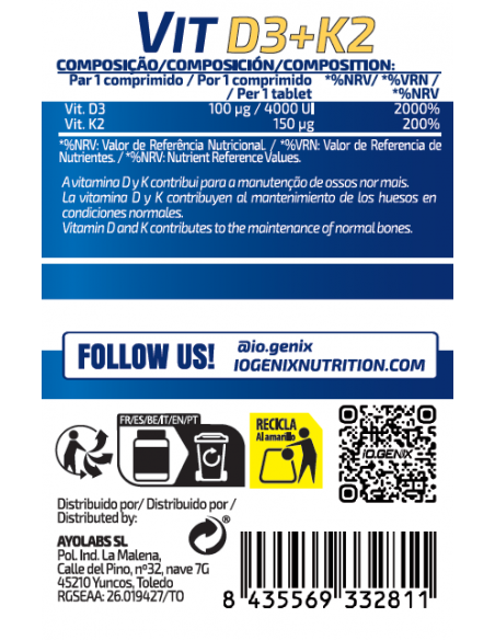 IOGENIX / VIT D3+K2 4000UI