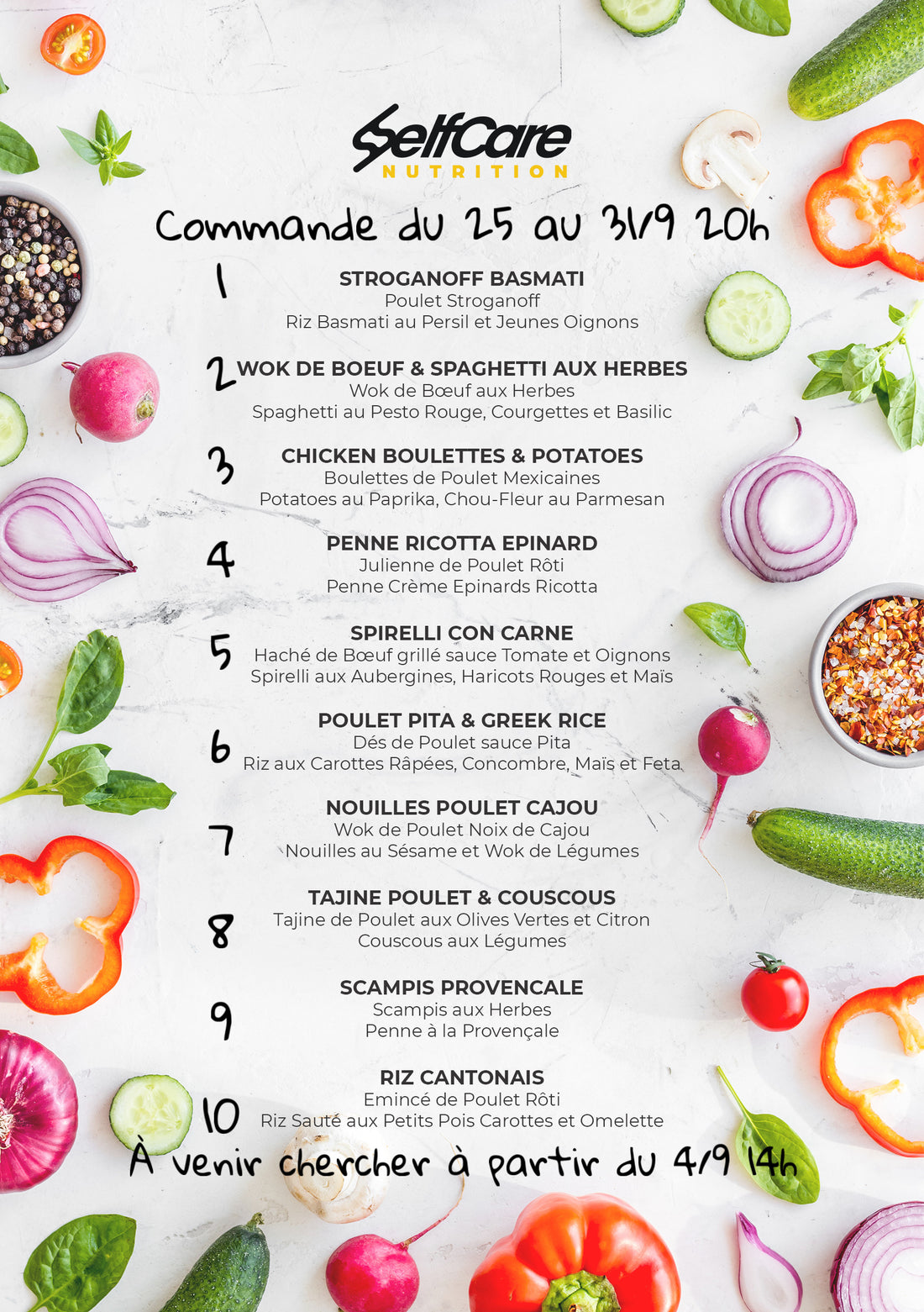 Plats traiteur Self Care Nutrition