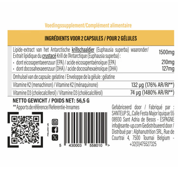 ALPHA LABZ | FAT IS LIFE Omega 3 Huile de Krill, Vitamine K2 MK4 et Vitamine D3