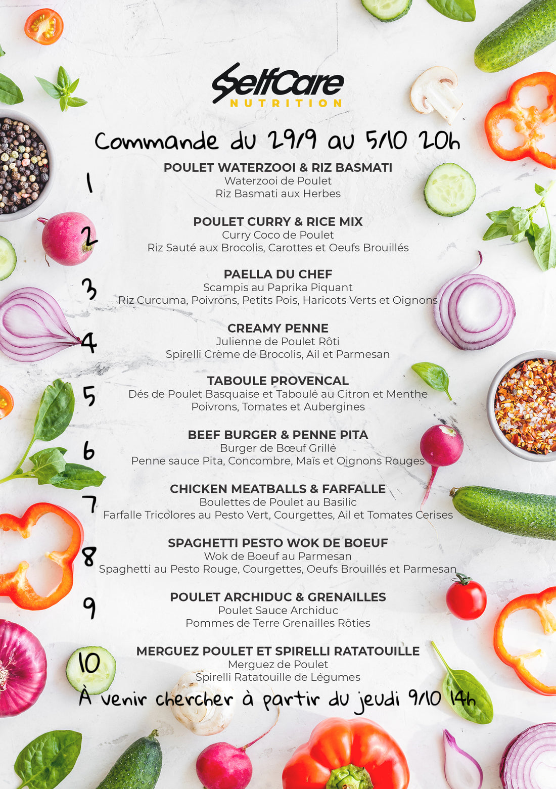 Plats traiteur Self Care Nutrition