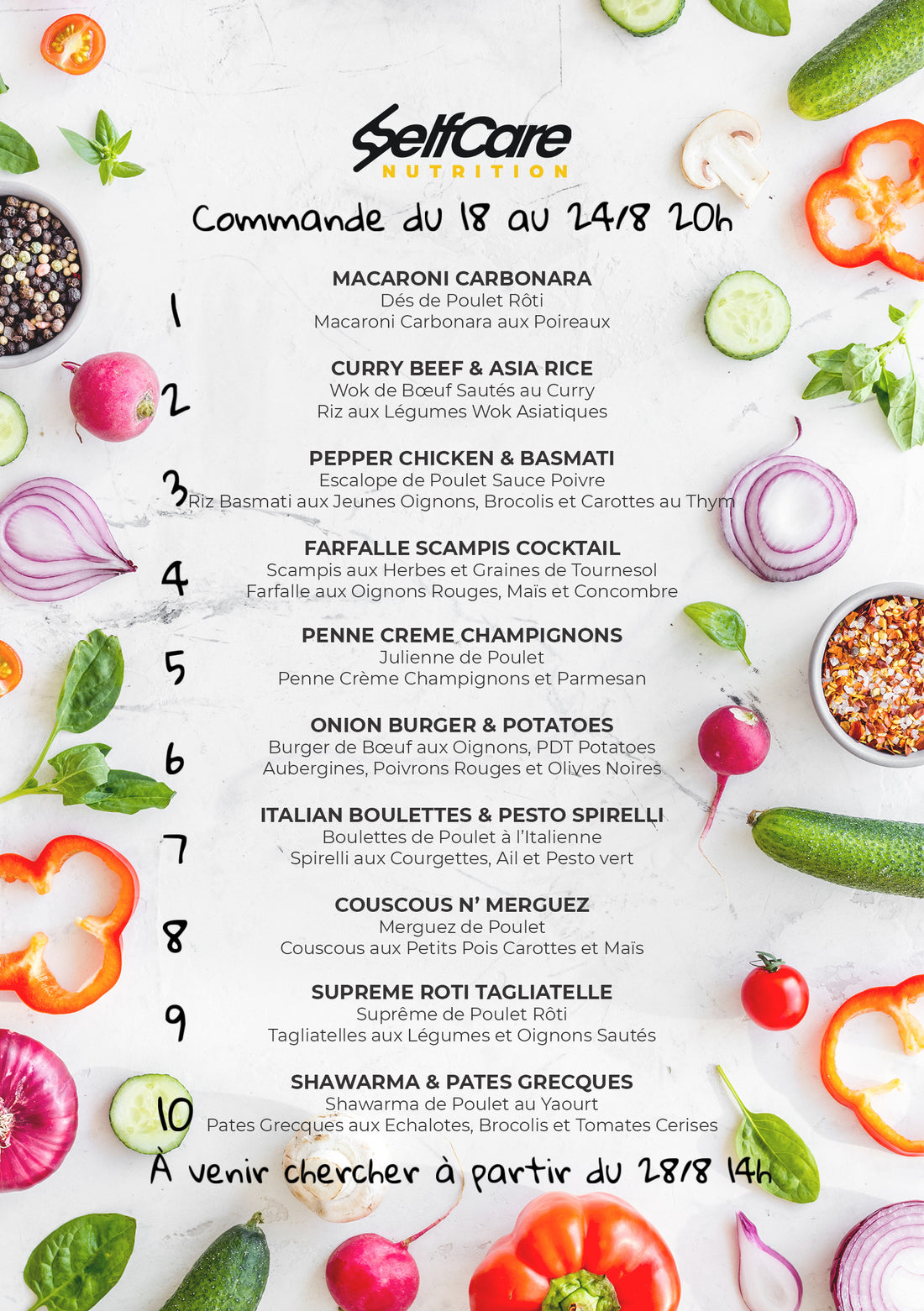 Plats traiteur Self Care Nutrition