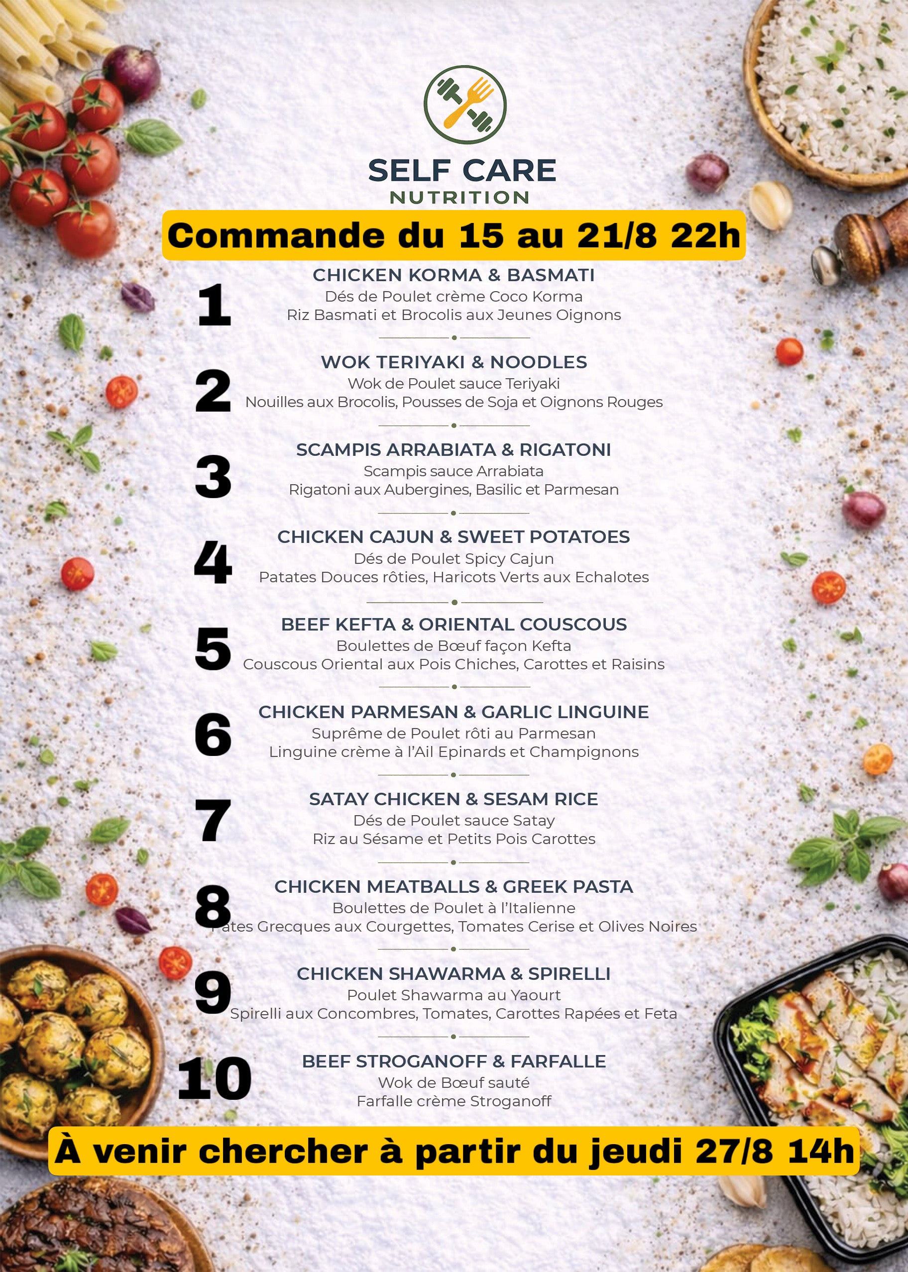 SELF CARE | PLATS TRAITEUR