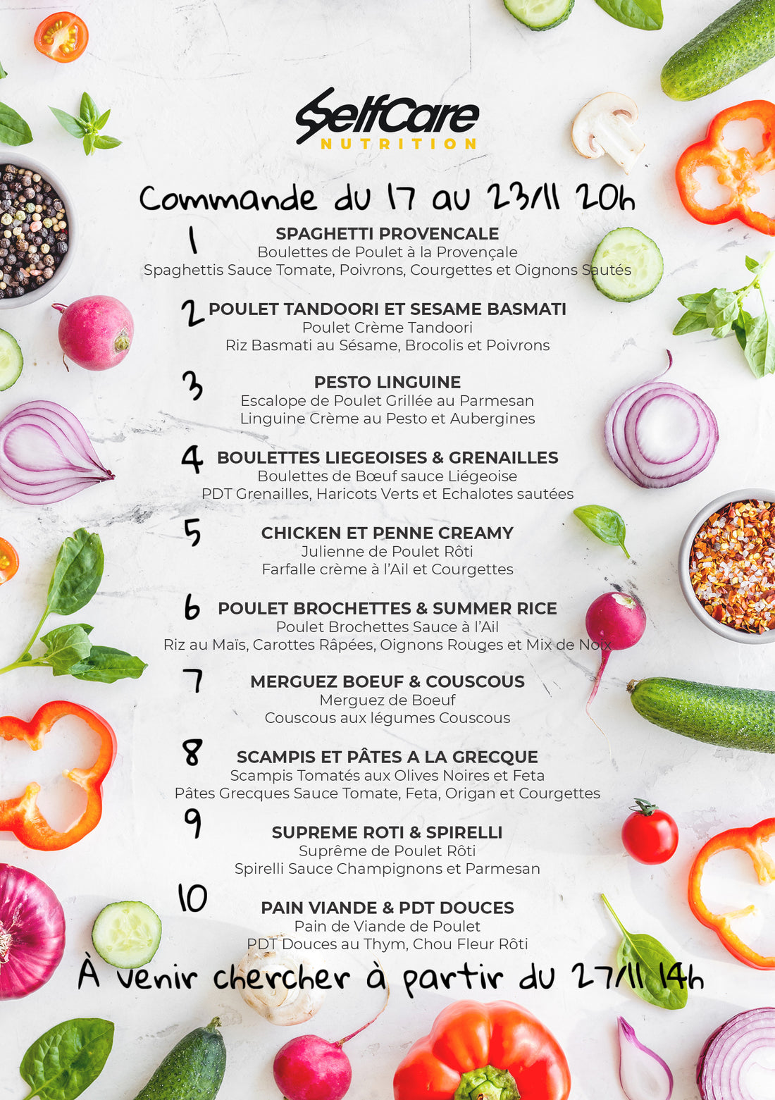 Plats traiteur Self Care Nutrition