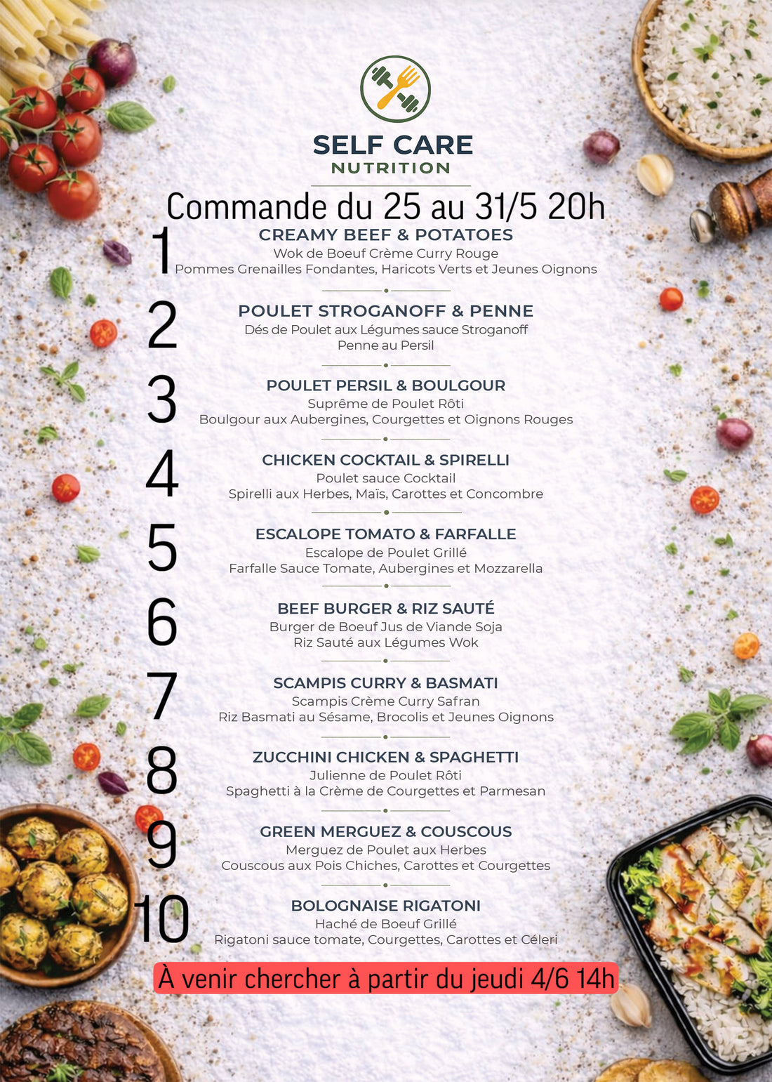 SELF CARE | PLATS TRAITEUR