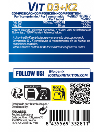 IOGENIX / VIT D3+K2 4000UI